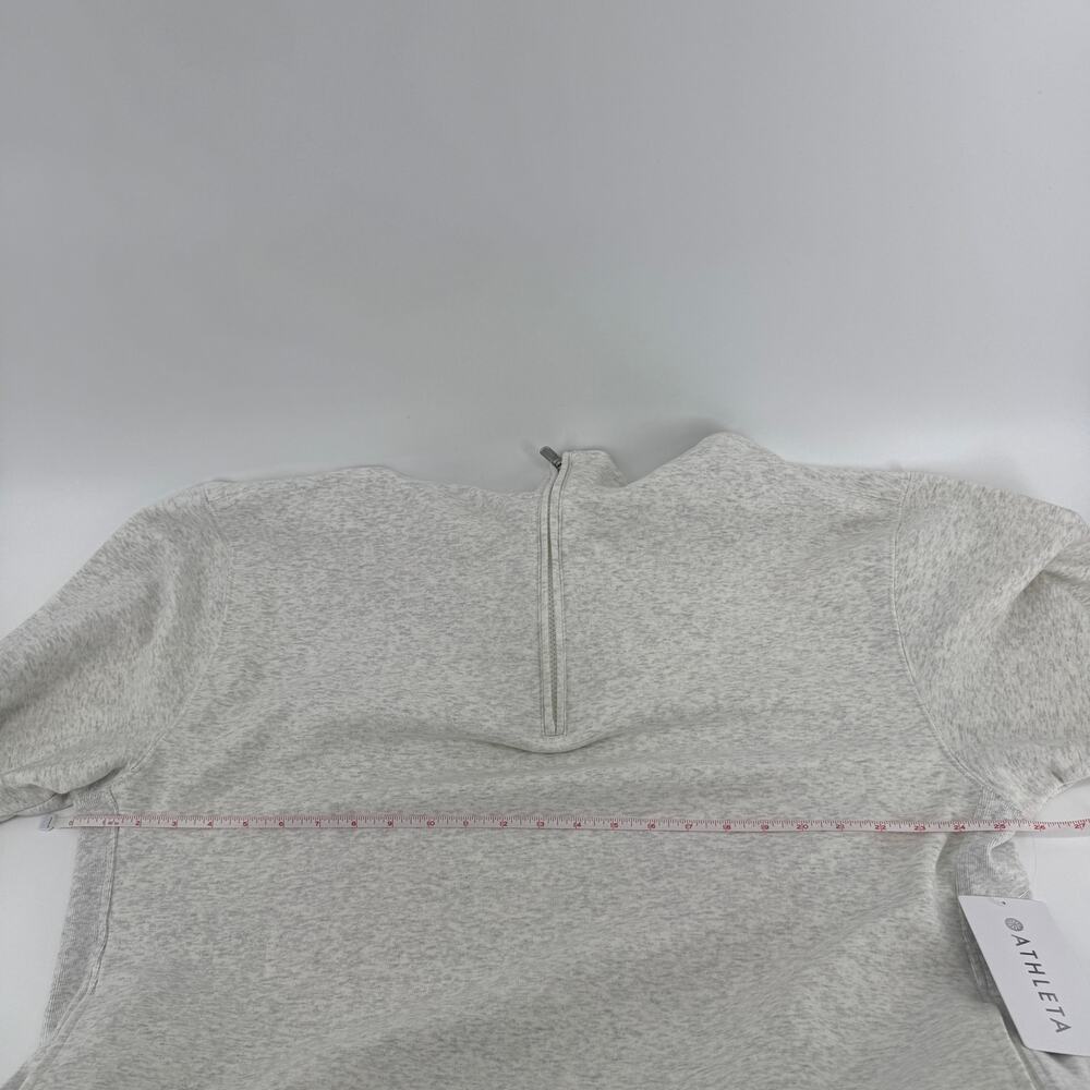 Athleta Forever Fleece ¼ Zip Sweatshirt NWT XL Heather Gray Athleisure Sporty - Picture 7 of 7
